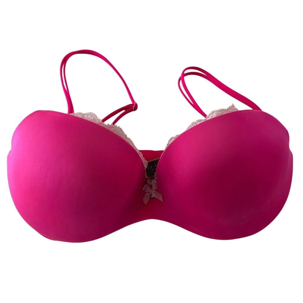 Victoria’s Secret push-up bra, hot pink 32D lace detail Barbiecore sexy comfort